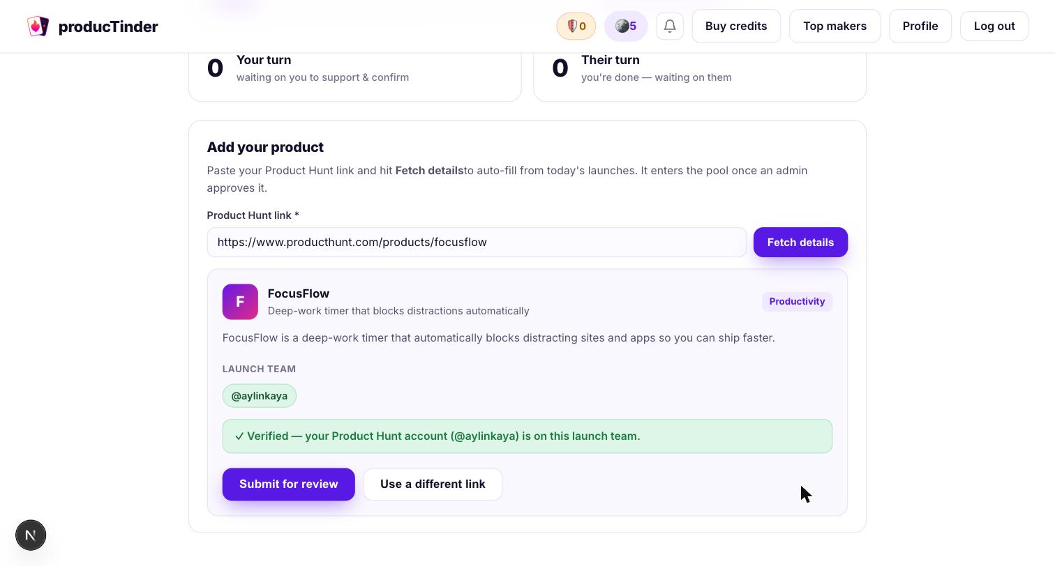 Add your Product Hunt launch